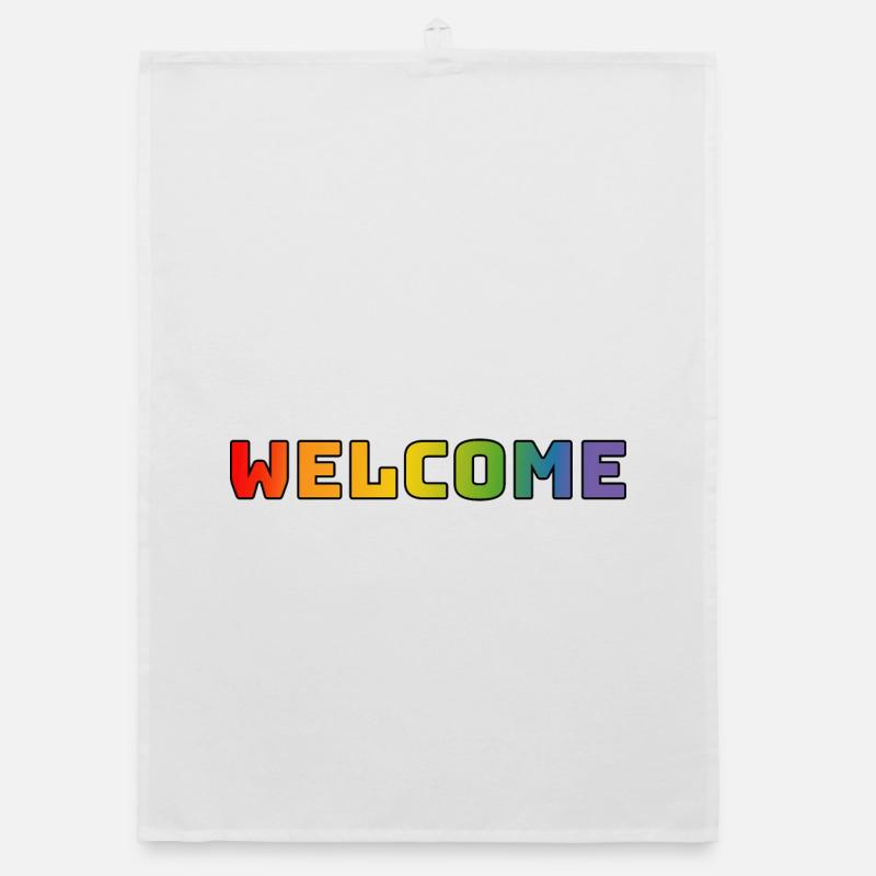 rainbow welcome CSD shirt LGBT lgbtqi queer Organic dish towel