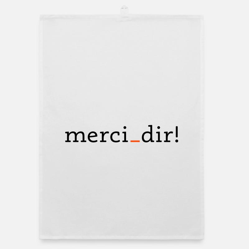 merci dir - 2 couleurs - Torchon bio - blanc