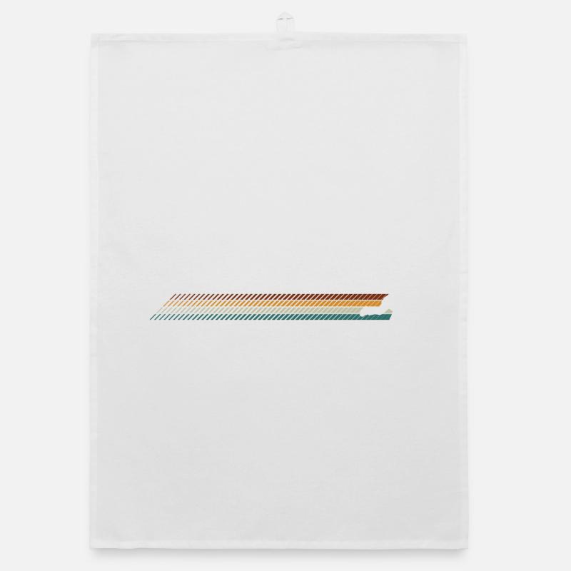 Silhouette du Coureur à rayures de coucher de soleil Torchon bio