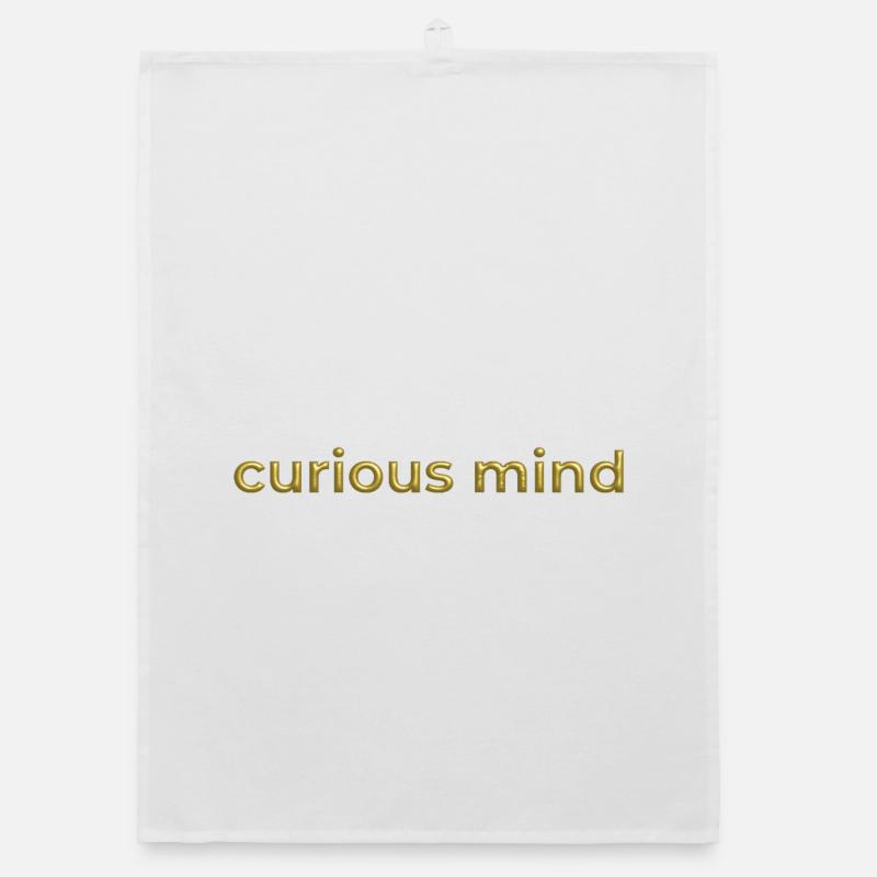 Curious Mind Gold 3D Font Positive Mindset Organic dish towel
