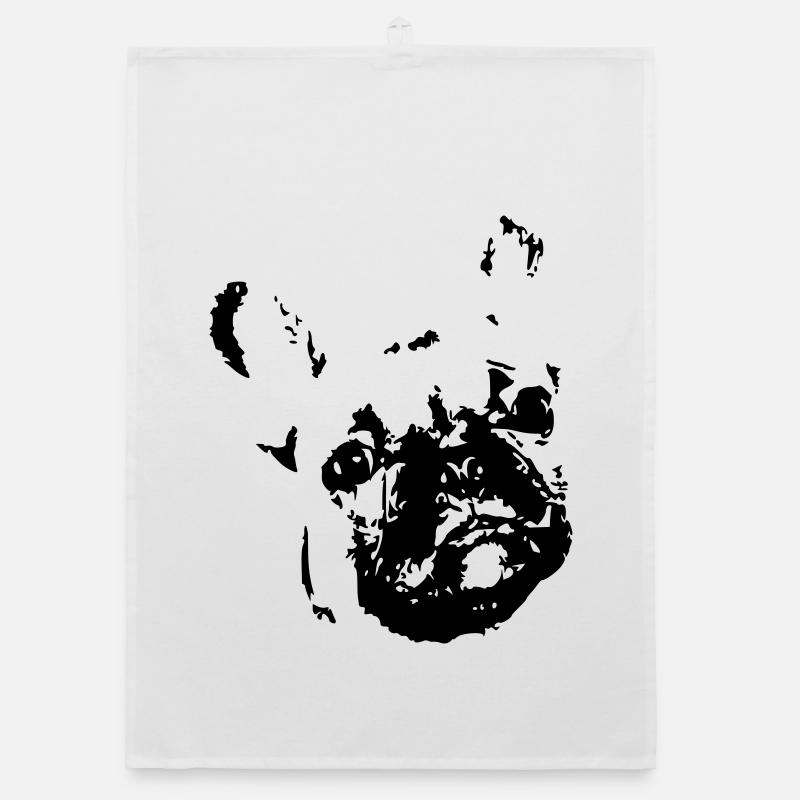 Bouledogue français, bouledogue, bouledogue français - Torchon bio - blanc