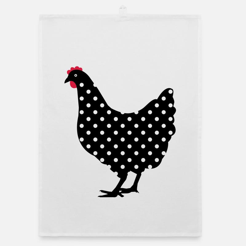 Chicken hen spotted Organic dish towel