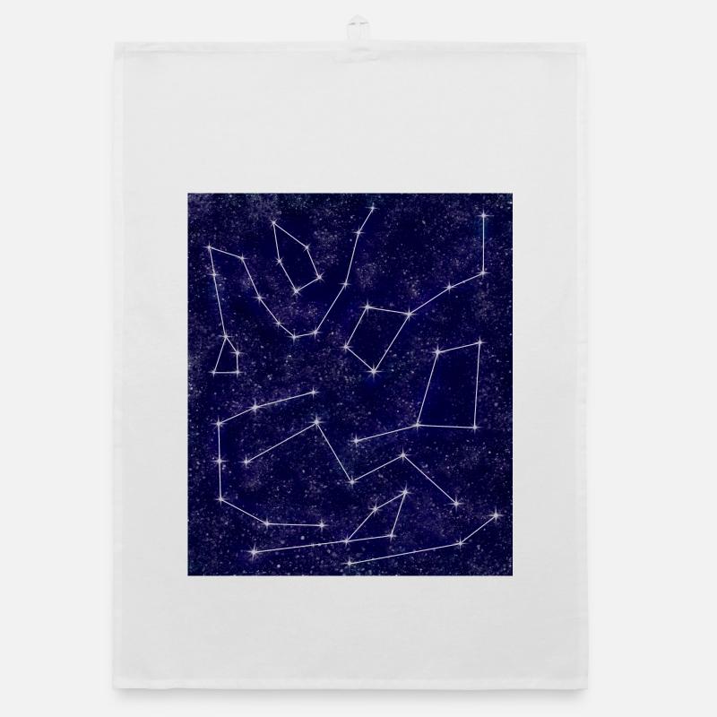 Blue Sky Linear Constellations Organic dish towel