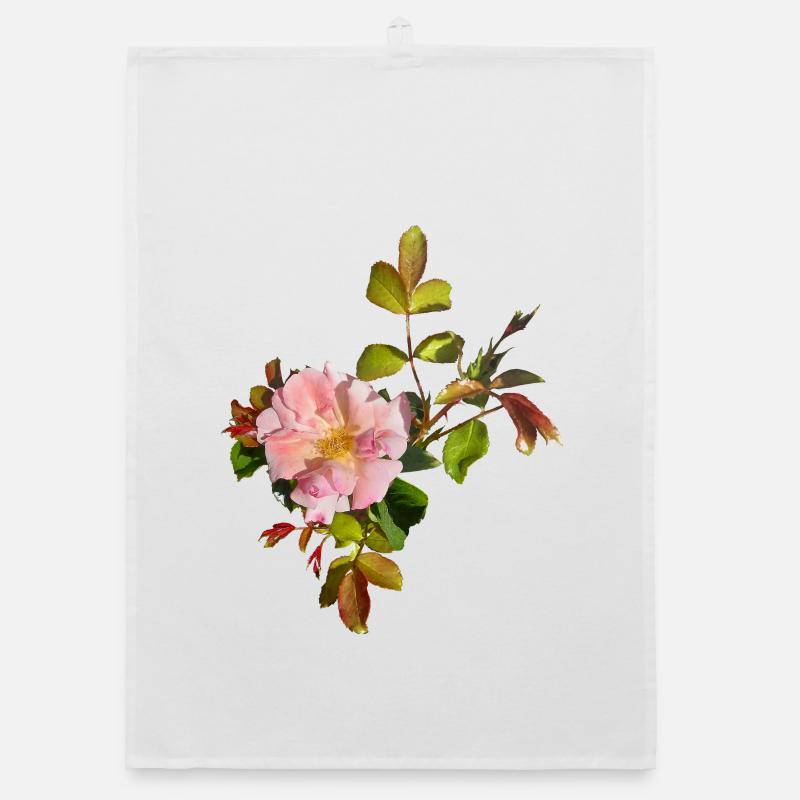 Fleur de rose rose délicate Torchon bio