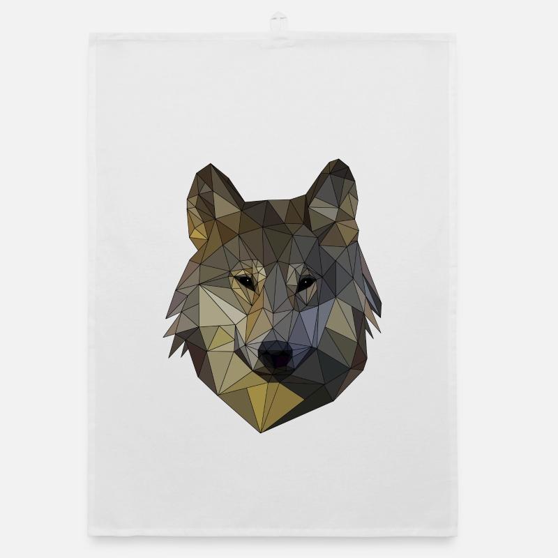 Polygon Wolf Mosaïque Triangulaire Formes Polyart Torchon bio