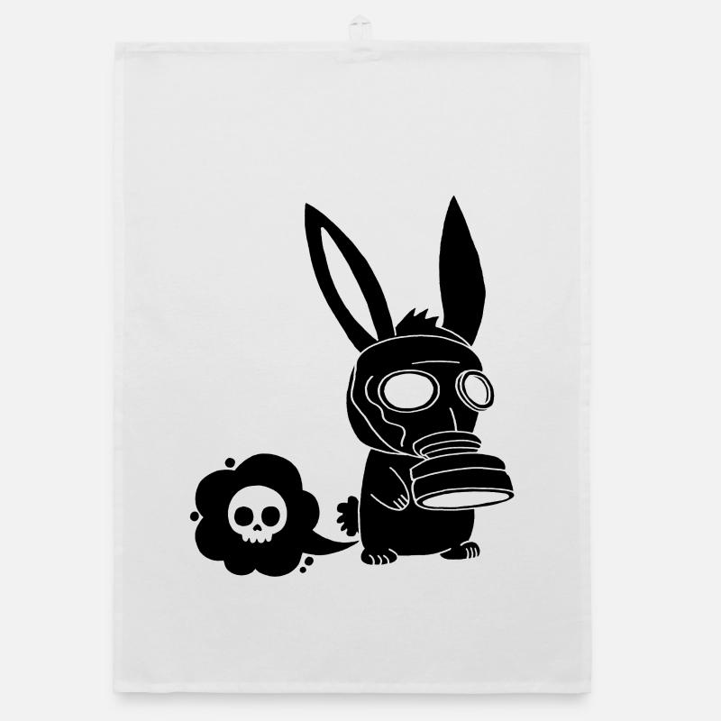 Farting Black Rabbit Organic dish towel