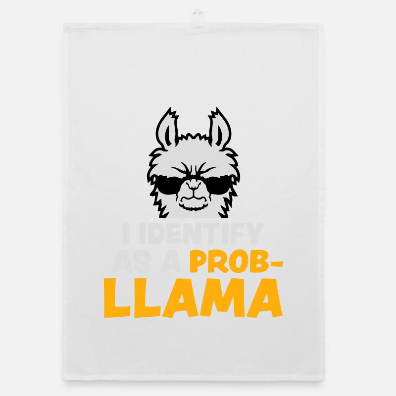 I Identify As A Probllama Cool Lama Problem Spruch Organic Geschirrtuch