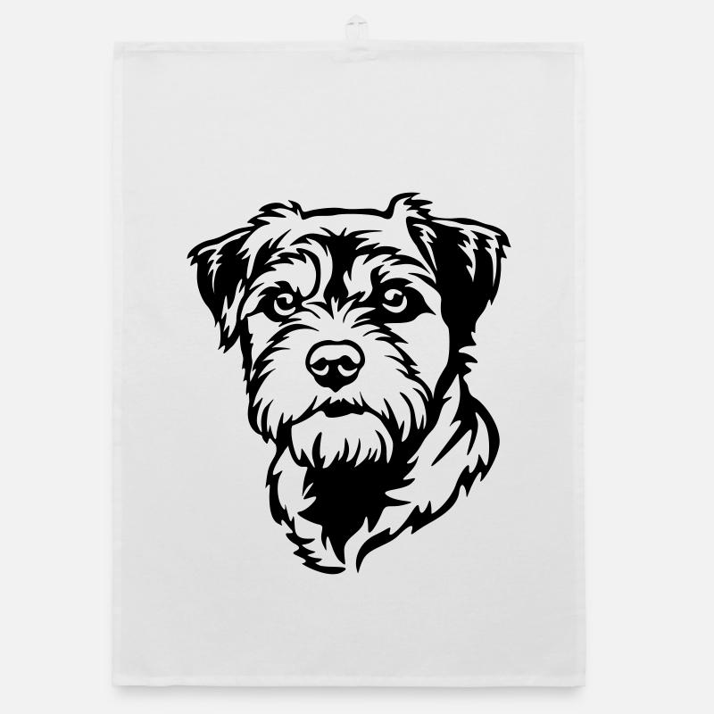 Border Terrier Kopf Organic Geschirrtuch