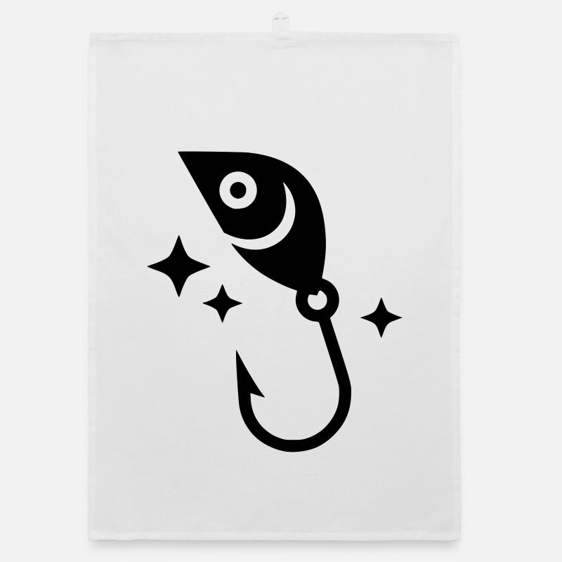 Fishing Lure Spoon Hook Luck Vector Organic dish towel