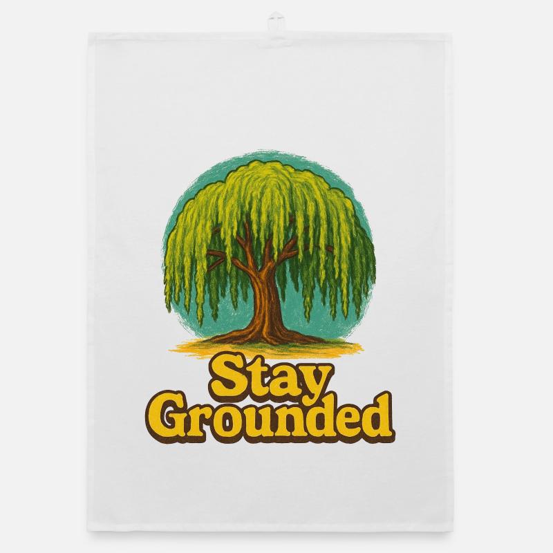 Stay Grounded Willow Tree Organic dish towel