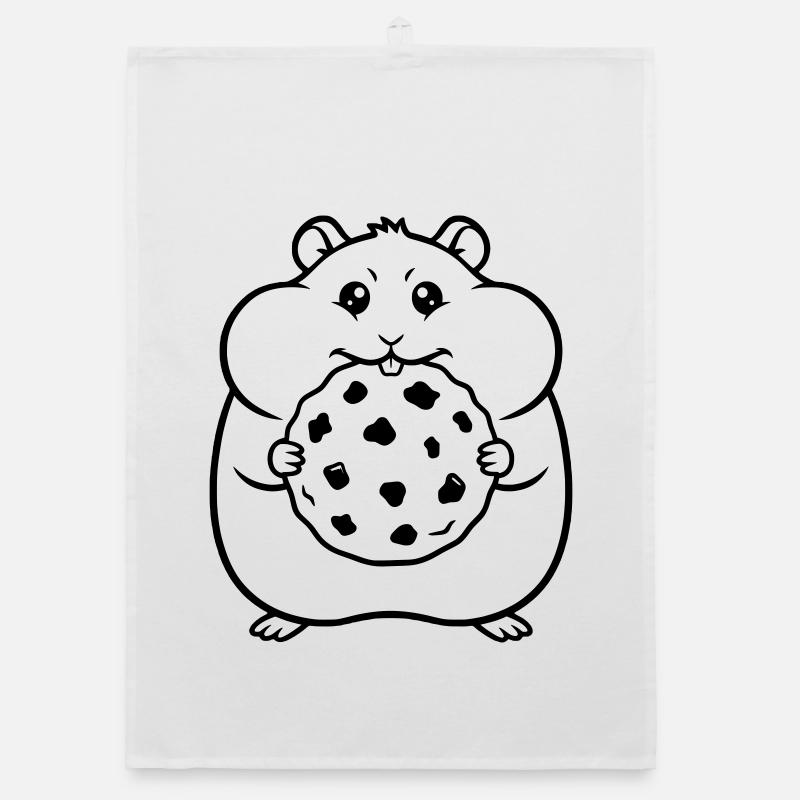 Hamster Biscuit Cookie Outline Organic dish towel