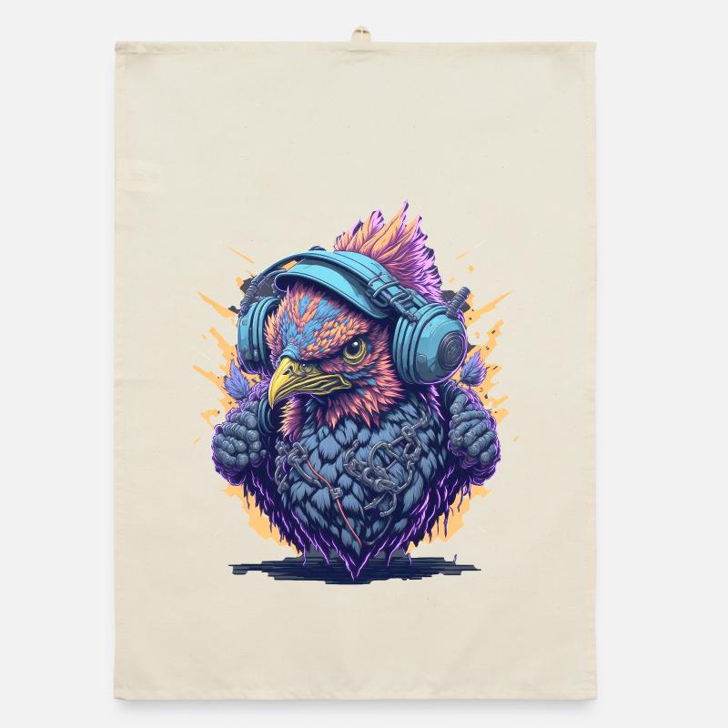 DJ mit Kopfhörer Organic Geschirrtuch