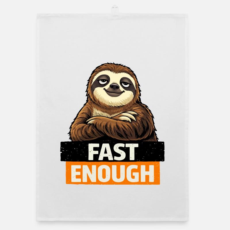 Fast Enough Sloth-Grafik Organic Geschirrtuch