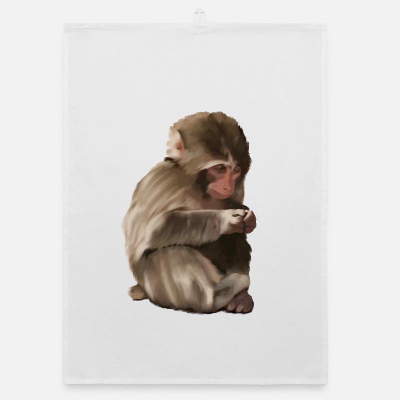 Punch - the lonely monkey Organic dish towel