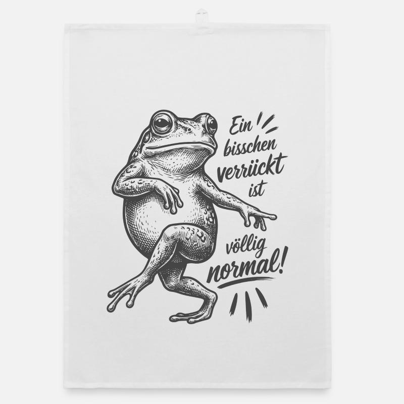 Frog - A little crazy is completely normal Organic dish towel