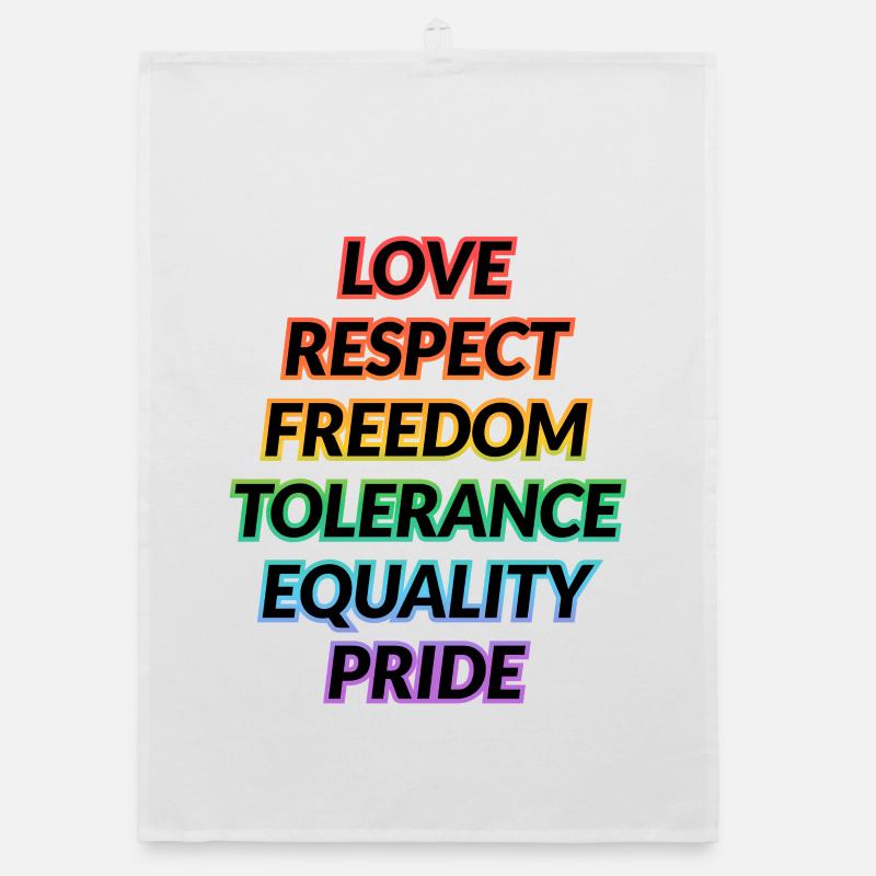 Pride Rainbow Values Tee Organic Geschirrtuch