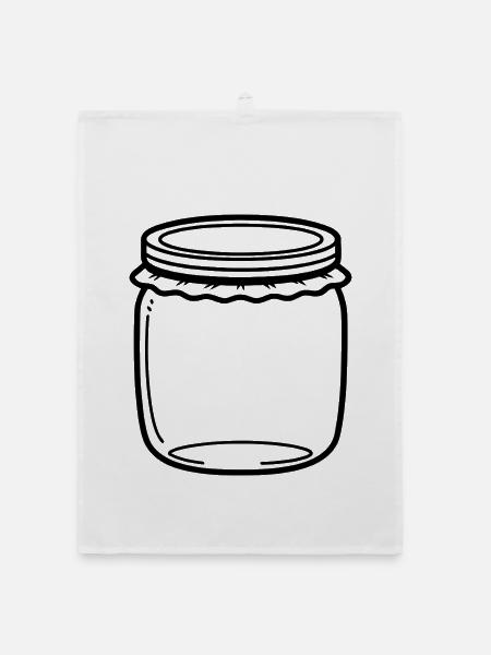 Jam Jar Gliederung - Organic Geschirrtuch - Weiß - Vorne