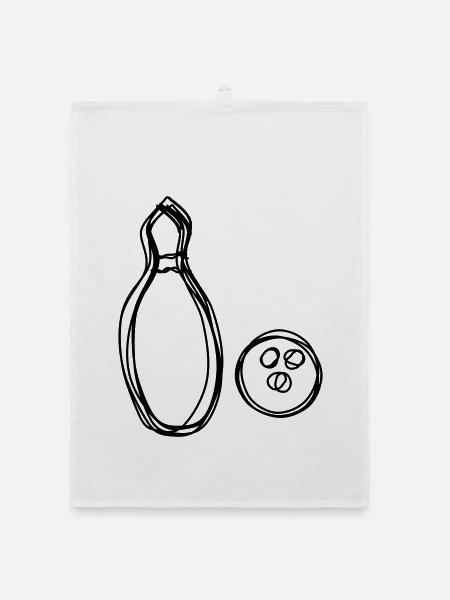 Kegel handgezeichnet - Organic Geschirrtuch - Weiß