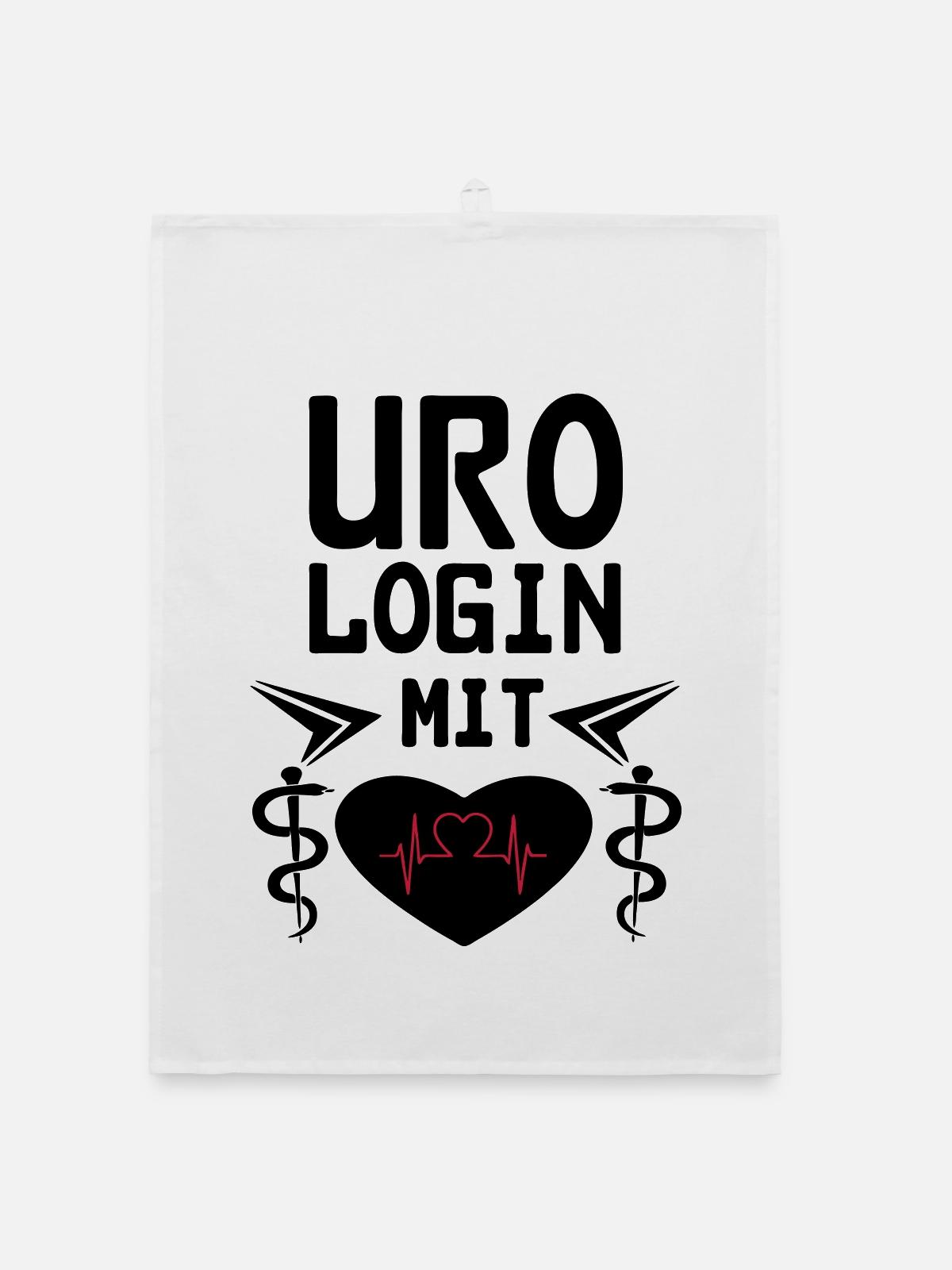 Urologin mit Herz Geschenk - Organic Geschirrtuch - Weiß - Vorne