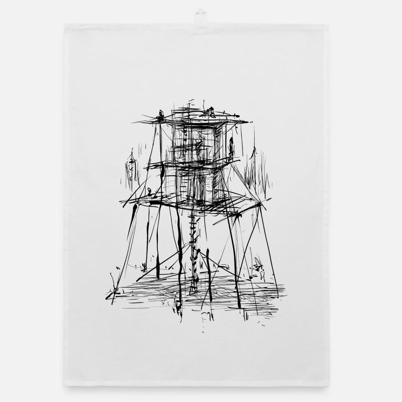 Architecture Tower Organic dish towel