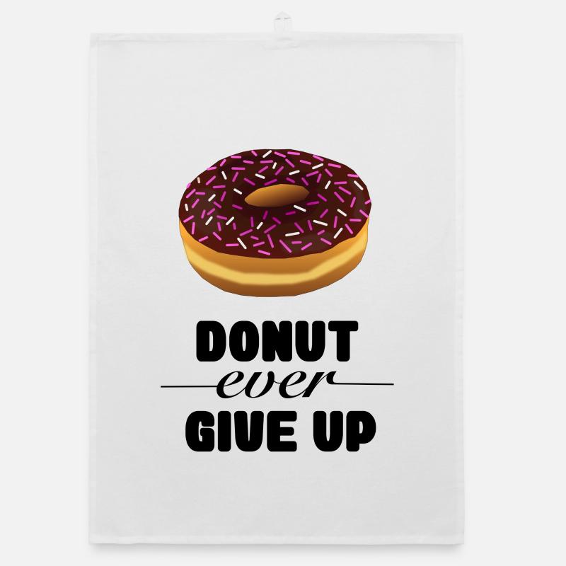 Image beignet avec texte beignet jamais abandonner * Torchon bio