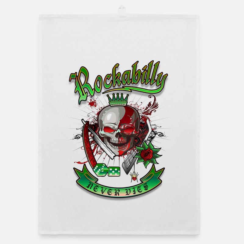Rockabilly Skull Torchon bio