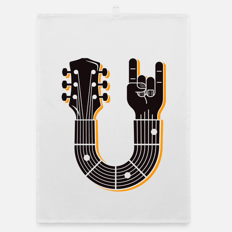 Conception audacieuse de signe de main de manche de guitare Torchon bio