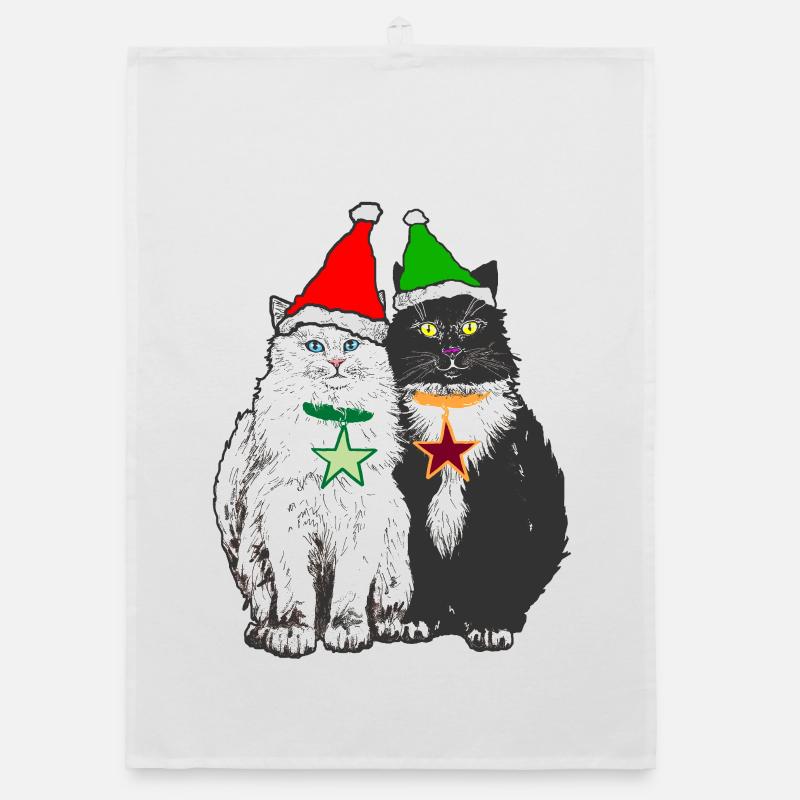 LES CHATS DE NOËL Torchon bio