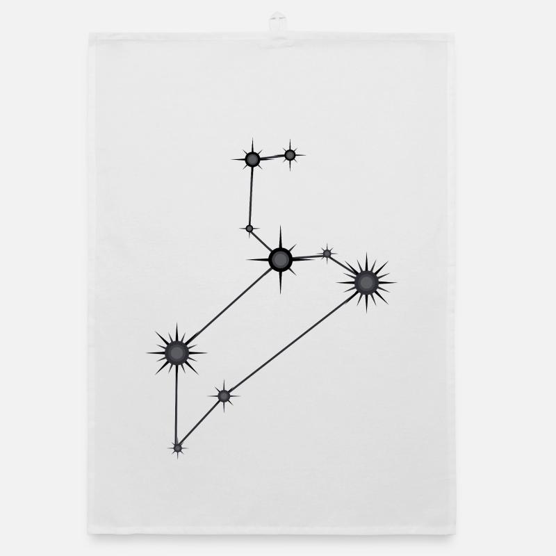 Löwe Sternbild Sternzeichen Schwarz & Grau Organic Geschirrtuch