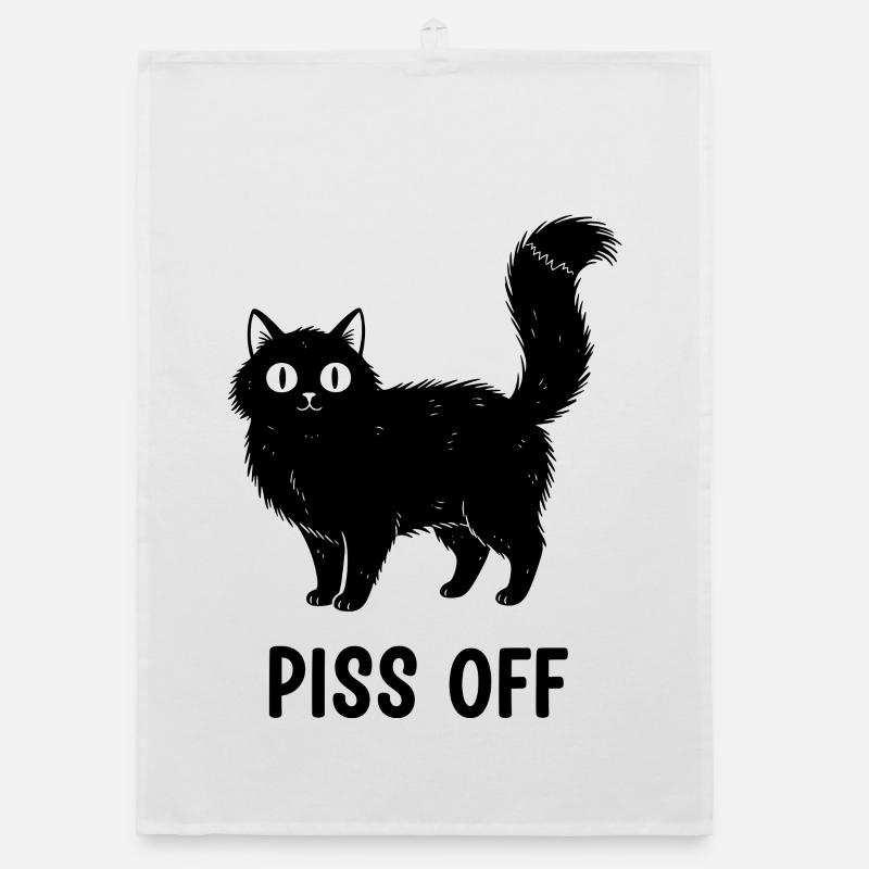 Midnight Cat Snark Organic dish towel