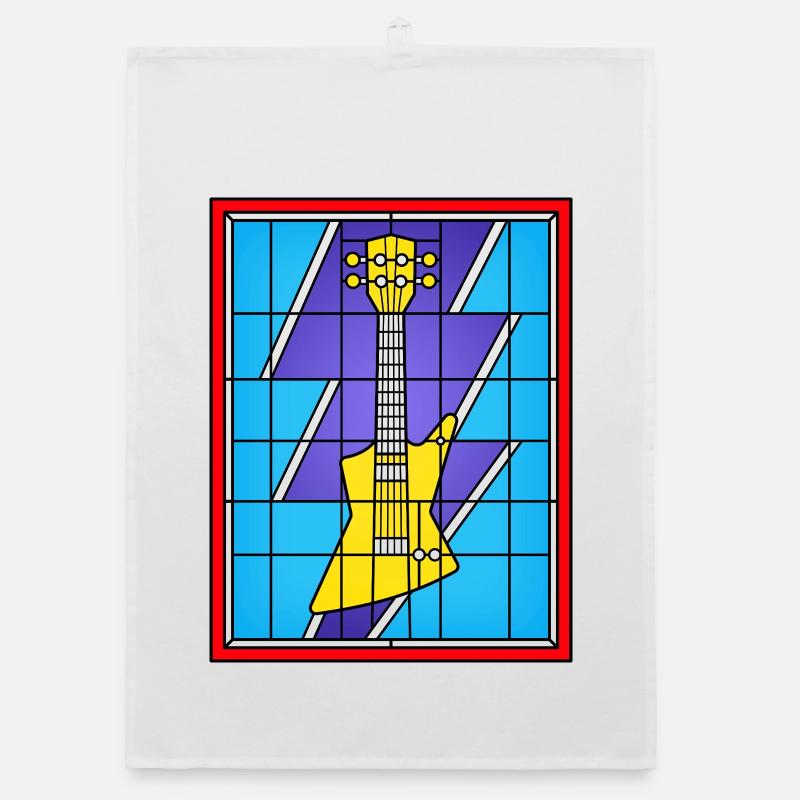 Buntglas-E-Gitarre Organic Geschirrtuch