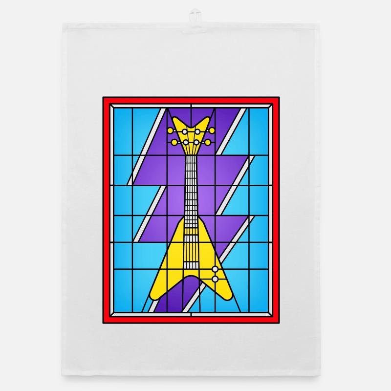 Buntglasgelbe E-Gitarre Organic Geschirrtuch