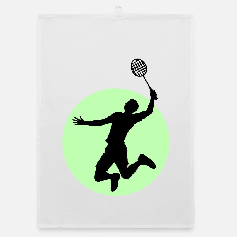 Badminton Player Silhouette – Smash Power Organic dish towel