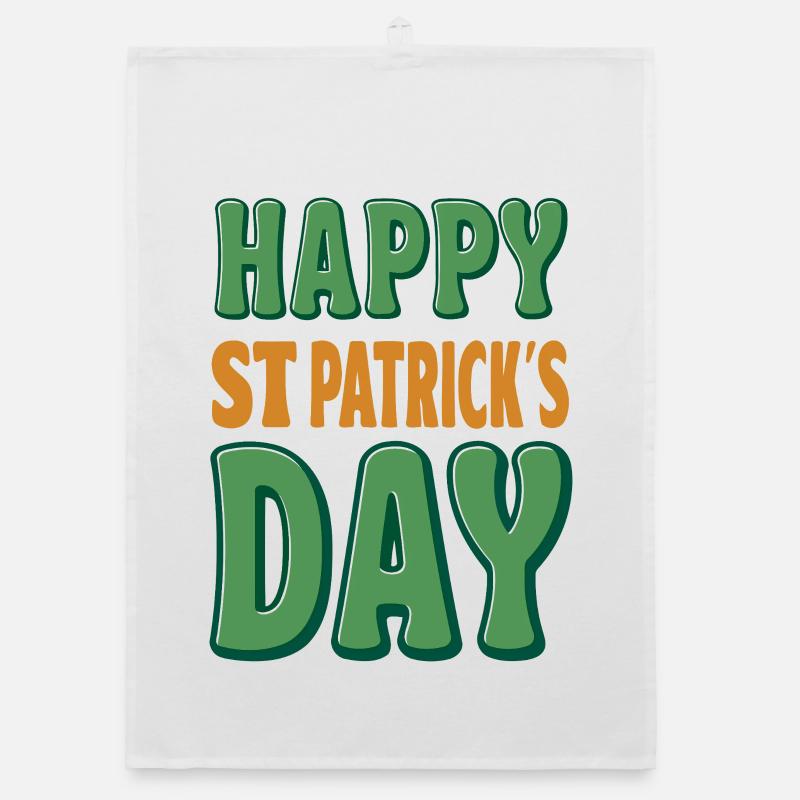 Joyeux Saint-Patrick Vert Orange Torchon bio