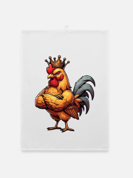 Chickens Chicken Chicken Lover Rooster Chicken Owner - Organic dish towel - white - Front
