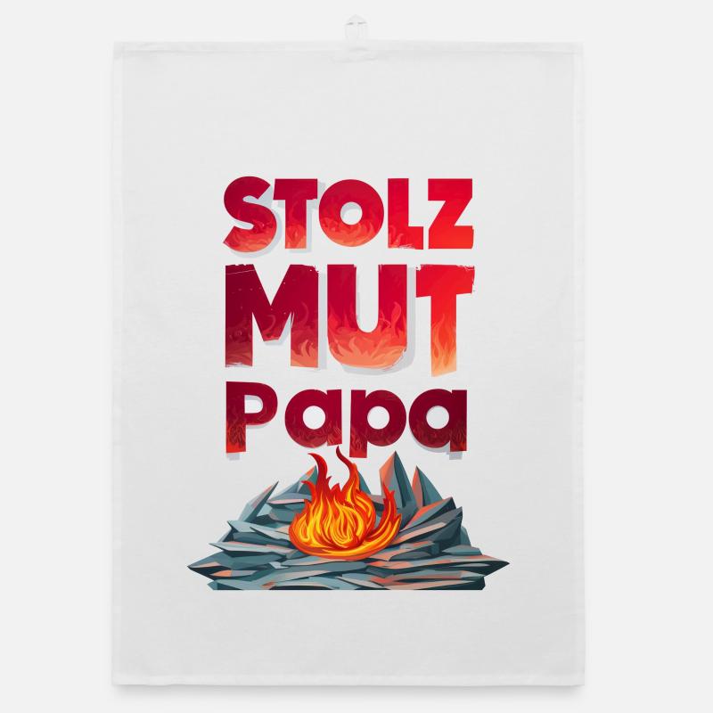 Feuerwehr Papa Stolz Mut Stärke Geschenkidee Organic Geschirrtuch