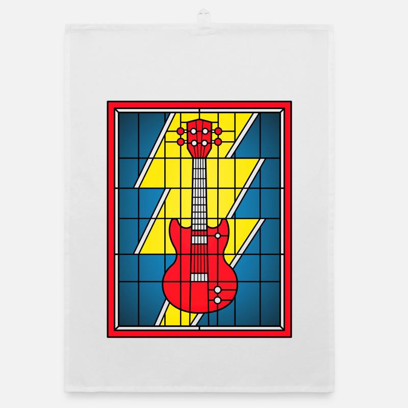 Buntglas-E-Gitarre Organic Geschirrtuch