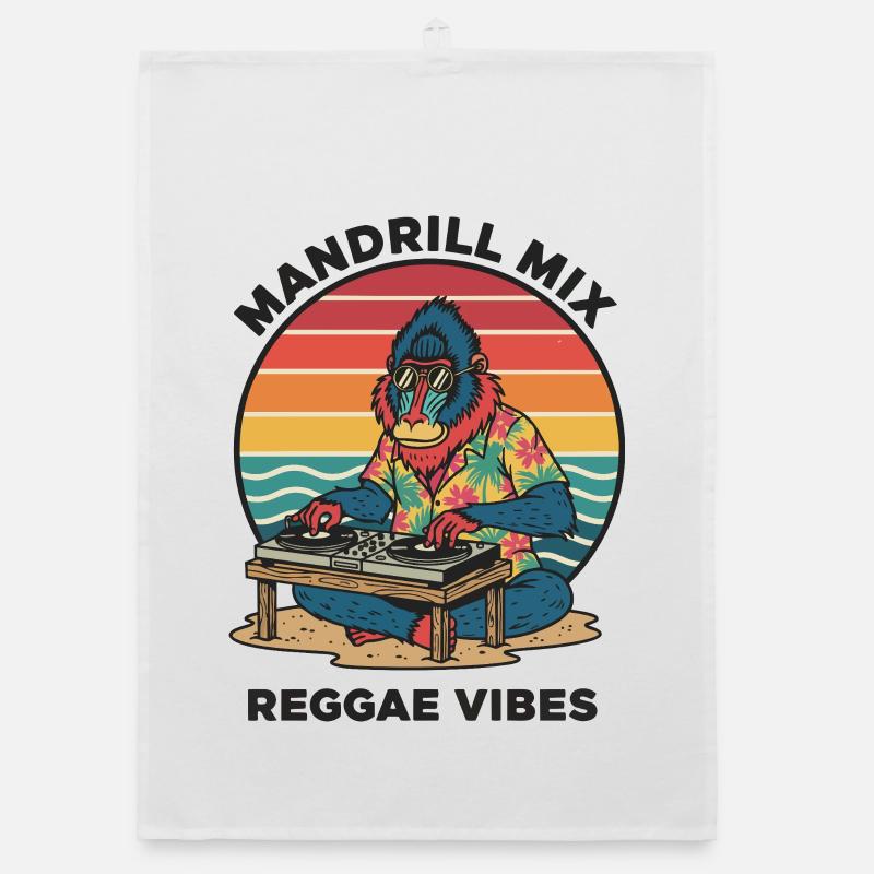 Mandrill DJ Reggae Vibes Retro Organic Geschirrtuch
