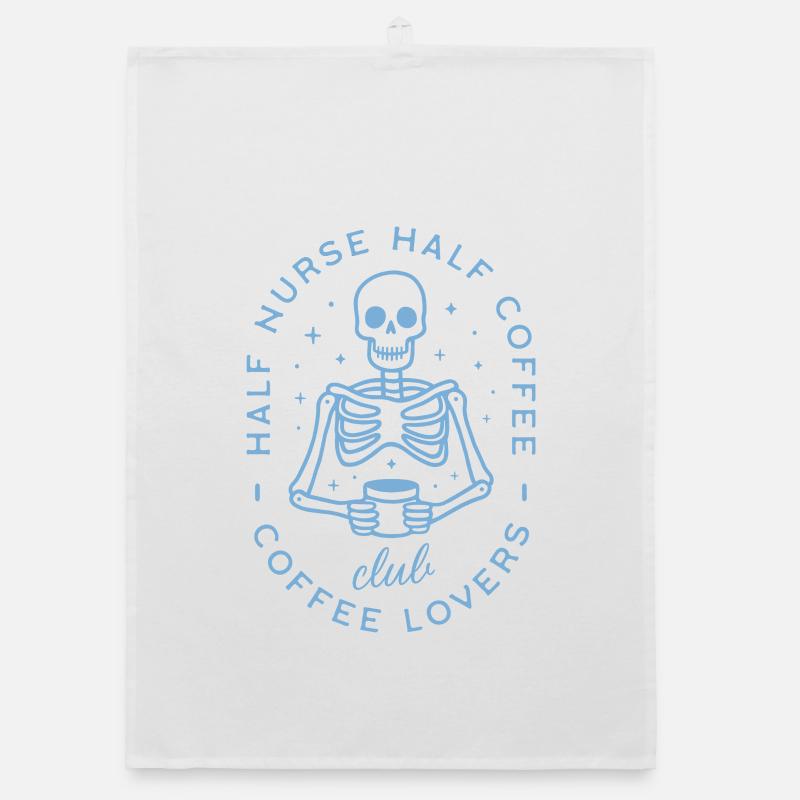 Half nurse half coffee funny nursing life Organic dish towel