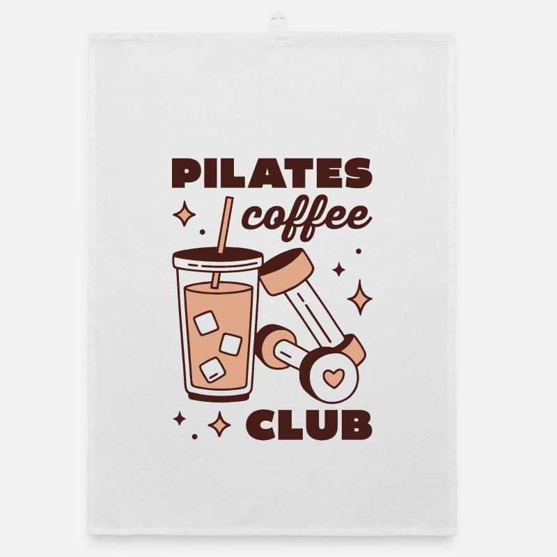 Pilates-Eiskaffee-Latte-Mädchen-Ästhetik Organic Geschirrtuch