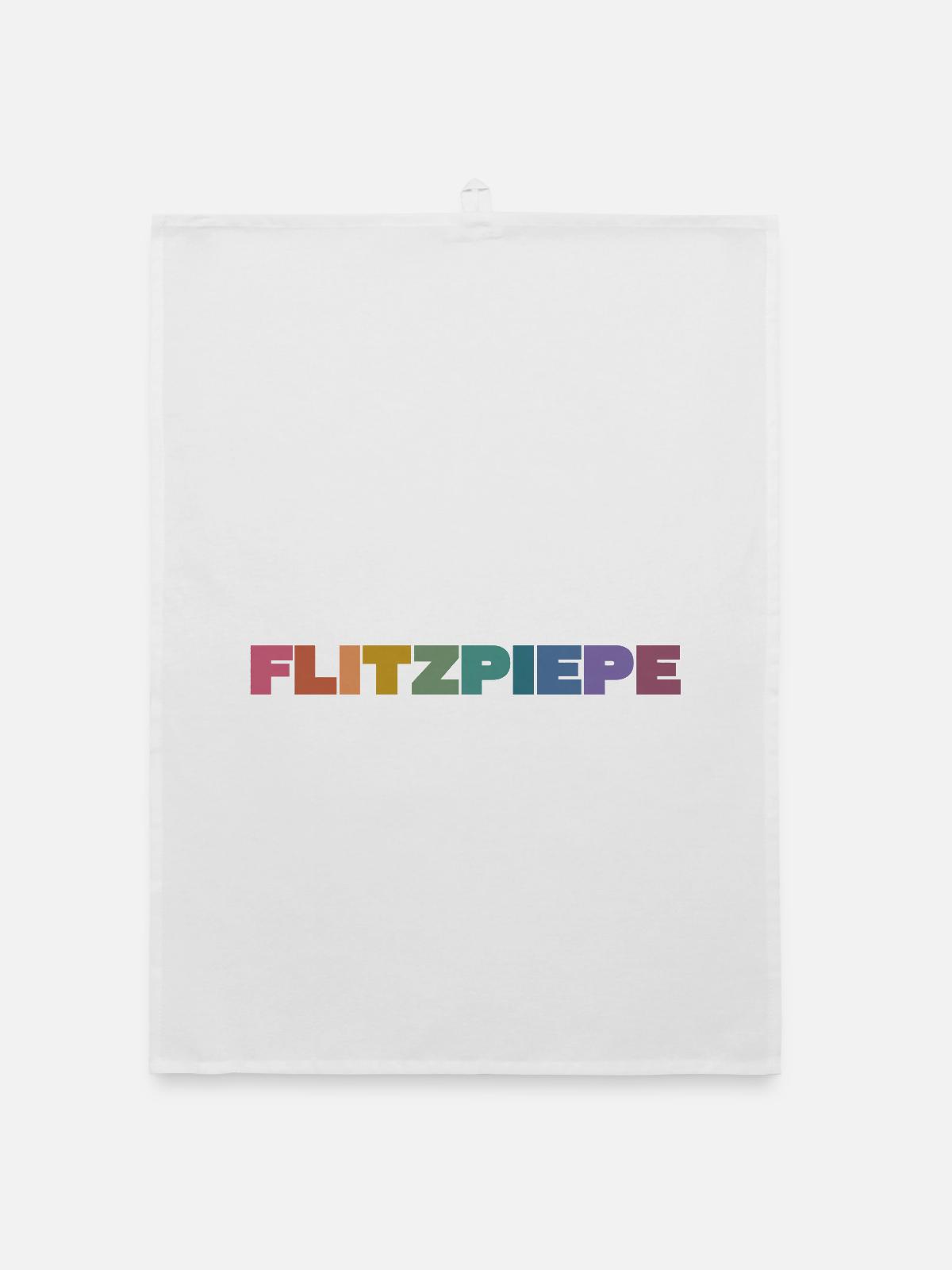 Flitzpiepe Farbblock - Organic Geschirrtuch - Weiß - Vorne