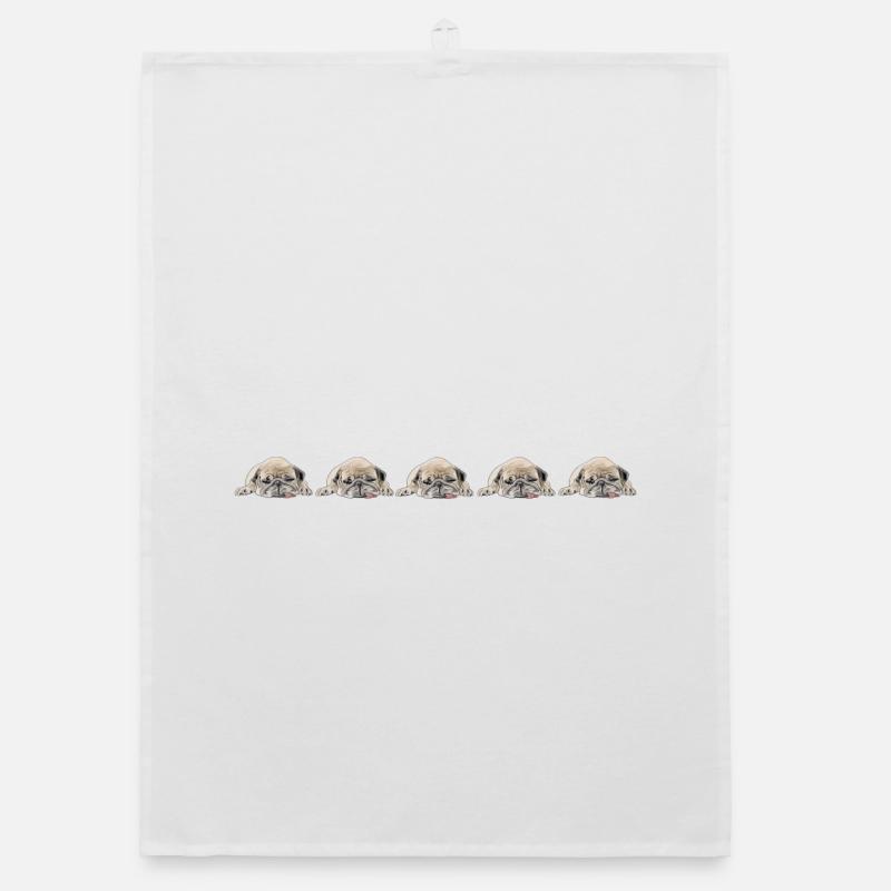 5 Pugs Organic dish towel