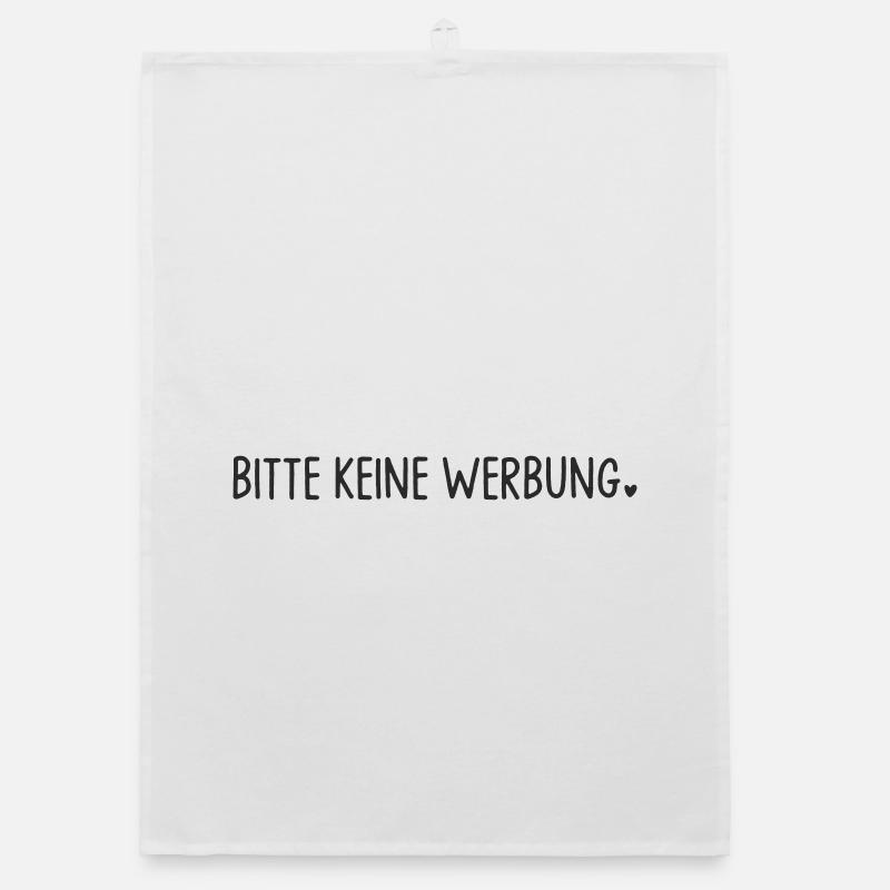 Bitte keine Werbung mit Herz Organic Geschirrtuch