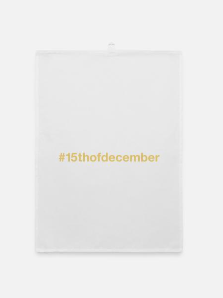 born on December 15 Birthday birthday - Organic dish towel - white - Front