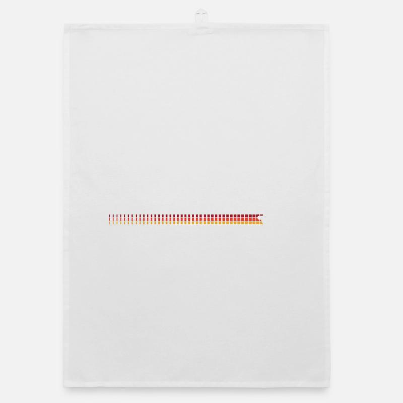 Rayures dégradées de coucher de soleil avec emblème de vélo Torchon bio