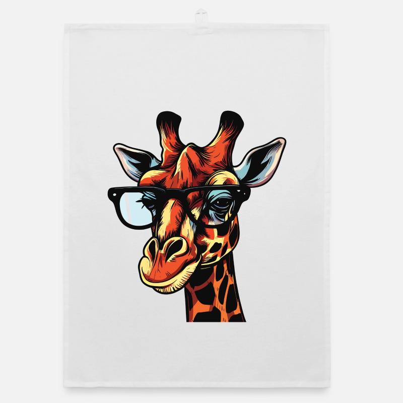Cartoon Comic Giraffe Design Organic dish towel
