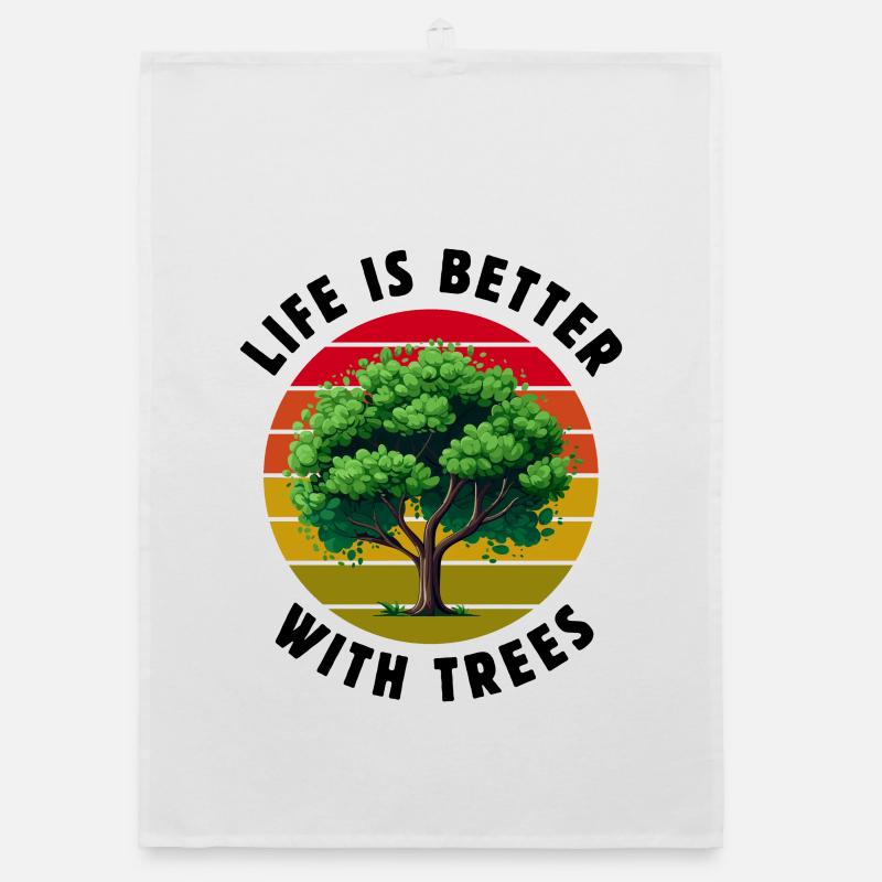 Life is better with trees Organic dish towel