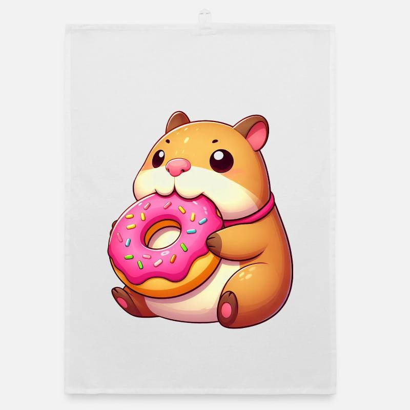 Capybara mignon avec beignet Dessert de collation mignon Torchon bio