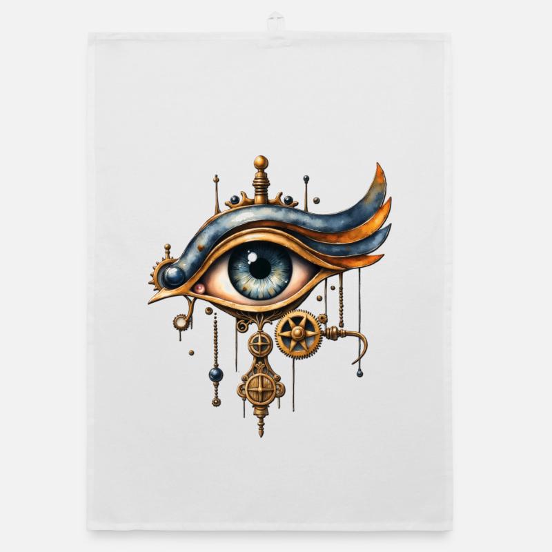Steampunk mechanical eye Organic dish towel
