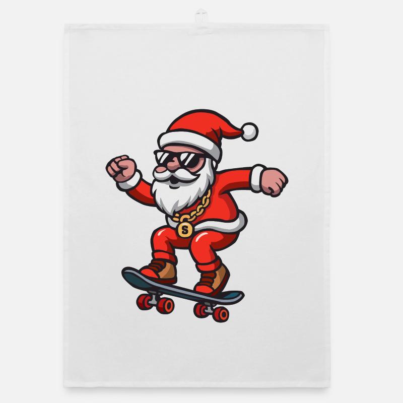 Santa Skating Organic Geschirrtuch